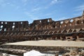 Panoramic view of the destroyed walls of the Colosseum.
