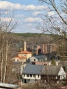 Panoramic view of the developing area of Vilnius. Royalty Free Stock Photo