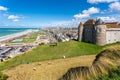 Panoramic view of Chateau de Dieppe, Dieppe town, fishing port on the English Channel. France.