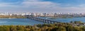 Panoramic view of Dnepr river and Kiev, Ukaine Royalty Free Stock Photo