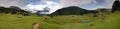 Panoramic view of the Dolomites peaks Royalty Free Stock Photo