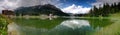 Panoramic view of the Dolomites peaks Royalty Free Stock Photo