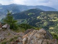 Panoramic View of the Dolomites from the Rocky Summit of Plan de Corones, Italy Royalty Free Stock Photo