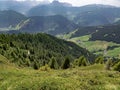 Panoramic View of the Dolomites from the Rocky Summit of Plan de Corones, Italy Royalty Free Stock Photo