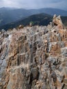 Panoramic View of the Dolomites from the Rocky Summit of Plan de Corones, Italy Royalty Free Stock Photo