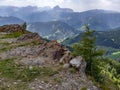 Panoramic View of the Dolomites from the Rocky Summit of Plan de Corones, Italy Royalty Free Stock Photo