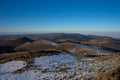 Panoramic view of the domes on the Auvergne volcanic chain, in Puy-de-Dome Royalty Free Stock Photo