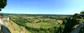 Panoramic view on Dordogne river`s valley Royalty Free Stock Photo