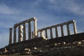 Greece- Close Up View of the Ruins of the Temple of Poseidon Royalty Free Stock Photo