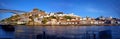 Panoramic view of Douro river near Ribeira in Oporto Royalty Free Stock Photo