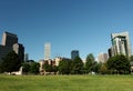 Panoramic View of Downtown Denver Royalty Free Stock Photo