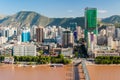 Panoramic view of the downtown of Lanzhou China