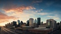 Panoramic view of downtown Los Angeles, California, USA.