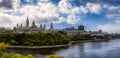 Panoramic view of Downtown Ottawa and the Parliament of Canada Royalty Free Stock Photo