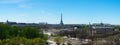 Panoramic view of downtown Paris with Louve, Eiffel tower and royal palace