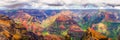 Panoramic view of dramatic landscape in Waimea cayon, Kauai