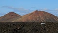 Volcanic landscape of Timanfaya national park on Lanzarote island, Canary islands, Spain Royalty Free Stock Photo