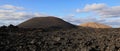 Volcanic landscape of Timanfaya national park on Lanzarote island, Canary islands, Spain Royalty Free Stock Photo