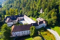 Panoramic view from drone of the Bistra castle in Vrhnika. Slovenia Royalty Free Stock Photo