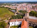 Panoramic view from drone of the castle Montemor o Novo. The Alcaides palace ruins. Evora district. Alentejo,