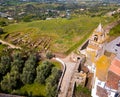 Panoramic view from drone of the castle Montemor o Novo.