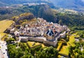 Panoramic view from the drone on the city Briancon.