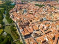 Panoramic view from the drone on the city Palencia. Spain Royalty Free Stock Photo