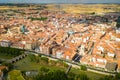 Panoramic view from the drone on the city Palencia. Royalty Free Stock Photo