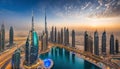 Panoramic View of Dubai City: Modern Cityscape Extravaganza