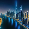 panoramic view of the Dubai city skyline at