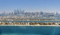 Dubai Marina, view from Palm Island. Royalty Free Stock Photo