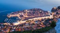 Panoramic view of Dubrovnik at night. Croatia Royalty Free Stock Photo