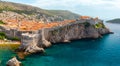 Panoramic view of Dubrovnik Old town on Adriatic sea, Dalmatia, Croatia. Medieval fortress on the sea coast. Popular Royalty Free Stock Photo