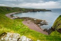 Panoramic view from Dunnottar Castle, near Stonehaven, Scotland. Royalty Free Stock Photo