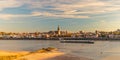 Panoramic view of the Dutch city of Nijmegen during sunset