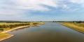 Panoramic view of the Dutch river Nederrijn