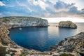Panoramic view of Dwejra bay with Fungus Rock, Gozo, Malta Royalty Free Stock Photo