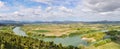 Panoramic view of the Ebro River near Tivissa, Spain Royalty Free Stock Photo