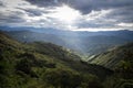 Panoramic view of the Ecuadorian sierra at sunset Royalty Free Stock Photo