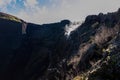 Panoramic view on the edge of the active volcano crater of Mount Vesuvius, Province of Naples, Campania, Italy, Europe, EU