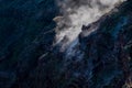 Panoramic view on the edge of the active volcano crater of Mount Vesuvius, Province of Naples, Campania, Italy, Europe, EU