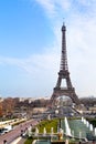 Panoramic view of eiffel tower in Paris Royalty Free Stock Photo