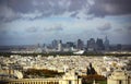 Panoramic view from the Eiffel Tower to La Defense skyscrapers, Paris, France Royalty Free Stock Photo