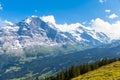 Panoramic view of Eiger, Monch and Jungfrau Royalty Free Stock Photo