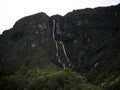 Panoramic view of El Chorro de Giron waterfall cascade cataract near Cuenca Azuay Ecuador South America