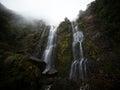 Panoramic view of El Chorro de Giron waterfall cascade cataract near Cuenca Azuay Ecuador South America Royalty Free Stock Photo