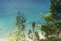 Panoramic view of Elia Beach at Sithonia peninsula, Chalkidiki, Greece Royalty Free Stock Photo