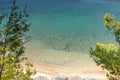 Panoramic view of Elia Beach at Sithonia peninsula, Chalkidiki, Greece Royalty Free Stock Photo