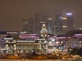 View to Kievsky railway station and Moscow city at night