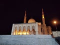 Panoramic view of the Emir Abdelkader Mosque at night Royalty Free Stock Photo